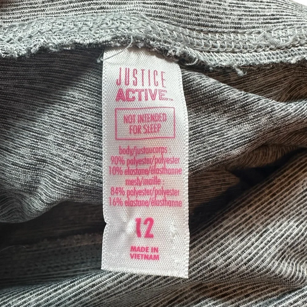 JUSTICE: Girl’s Gray & Metallic Purple Athletic Leggings -Size 12